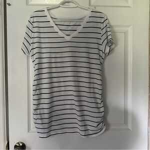 Isabel Maternity Striped V Neck Tee Size Medium